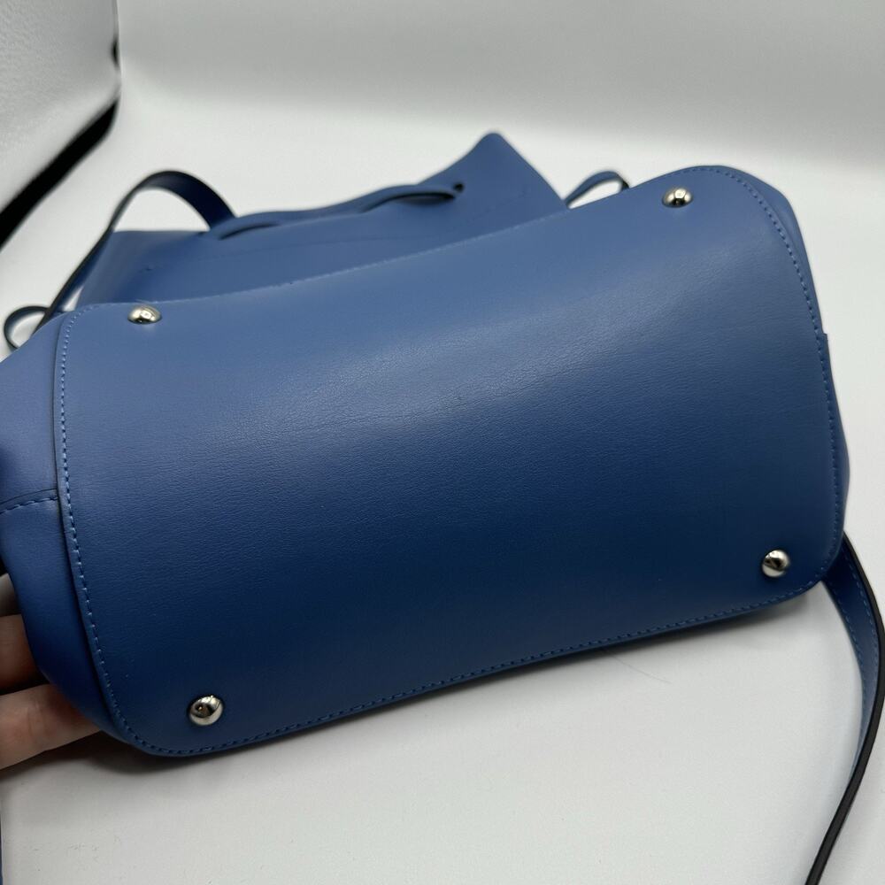 Lodis Blue Leather Drawstring Crossbody Bag - Picture 5 of 7